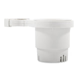Camco Clamp-On Rail Mounted Cup Holder - Small for Up to 1-1/4" Rail - White  [53086]