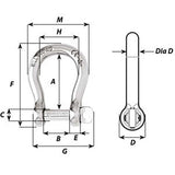 Wichard Self-Locking Bow Shackle - Diameter 4mm - 5/32" [1241W]