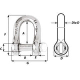Wichard Captive Pin D Shackle - Diameter 4mm - 5/32" [1401W]