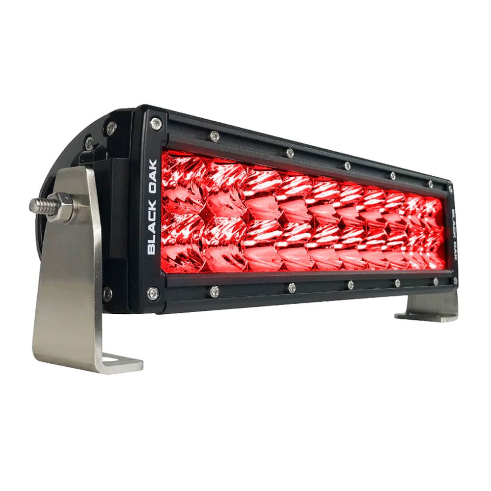 Black Oak Double Row Combo Red Predator Hunting 10" Light Bar - Black [10R-D3OS] - Tetron Marine Store