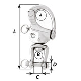 Wichard HR Snap Shackle With Clevis Pin Swivel - 120mm Length - 4-23/32" [02478] - Tetron Marine Store