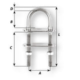 Wichard U-Bolt Pad Eye - 12mm Diameter - 15/32" - 110mm Length - 4-21/64" [06516] - Tetron Marine Store