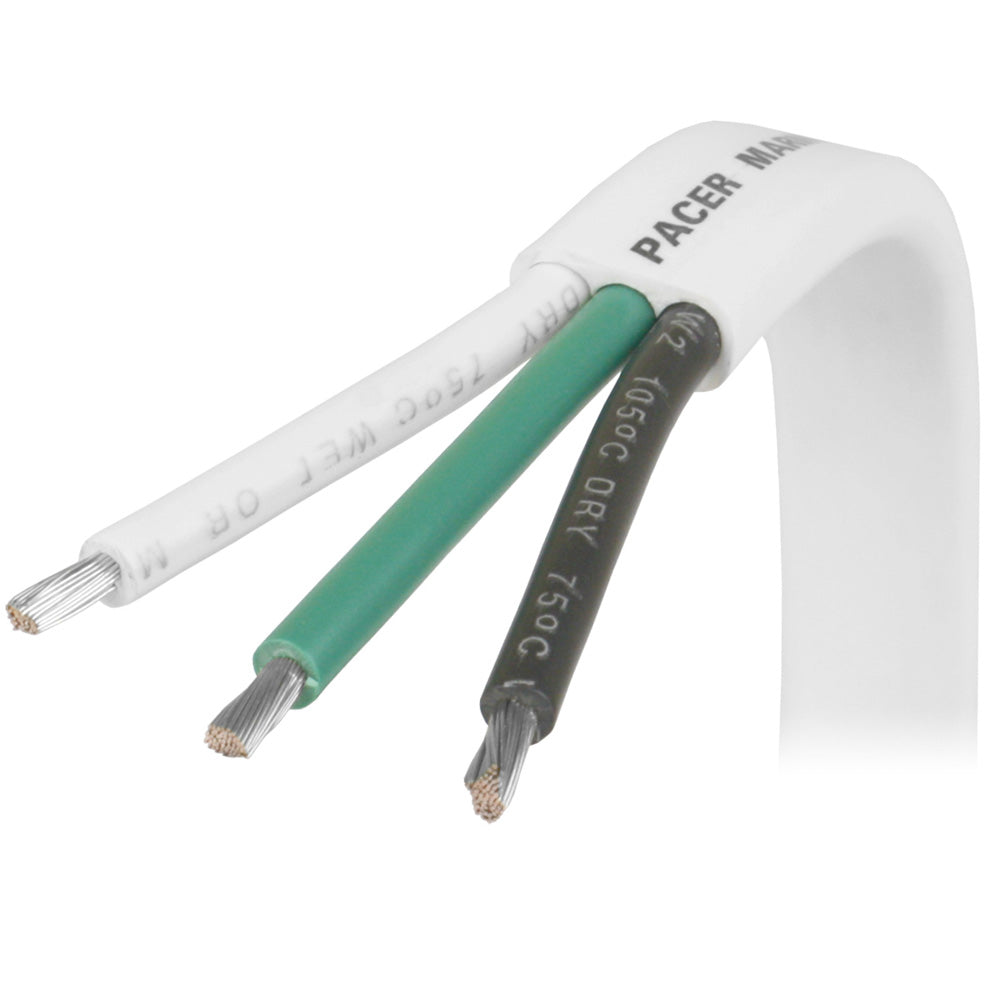Pacer 16/3 AWG Triplex-Kabel – Schwarz/Grün/Weiß – Verkauft pro Fuß [W16/3-FT]